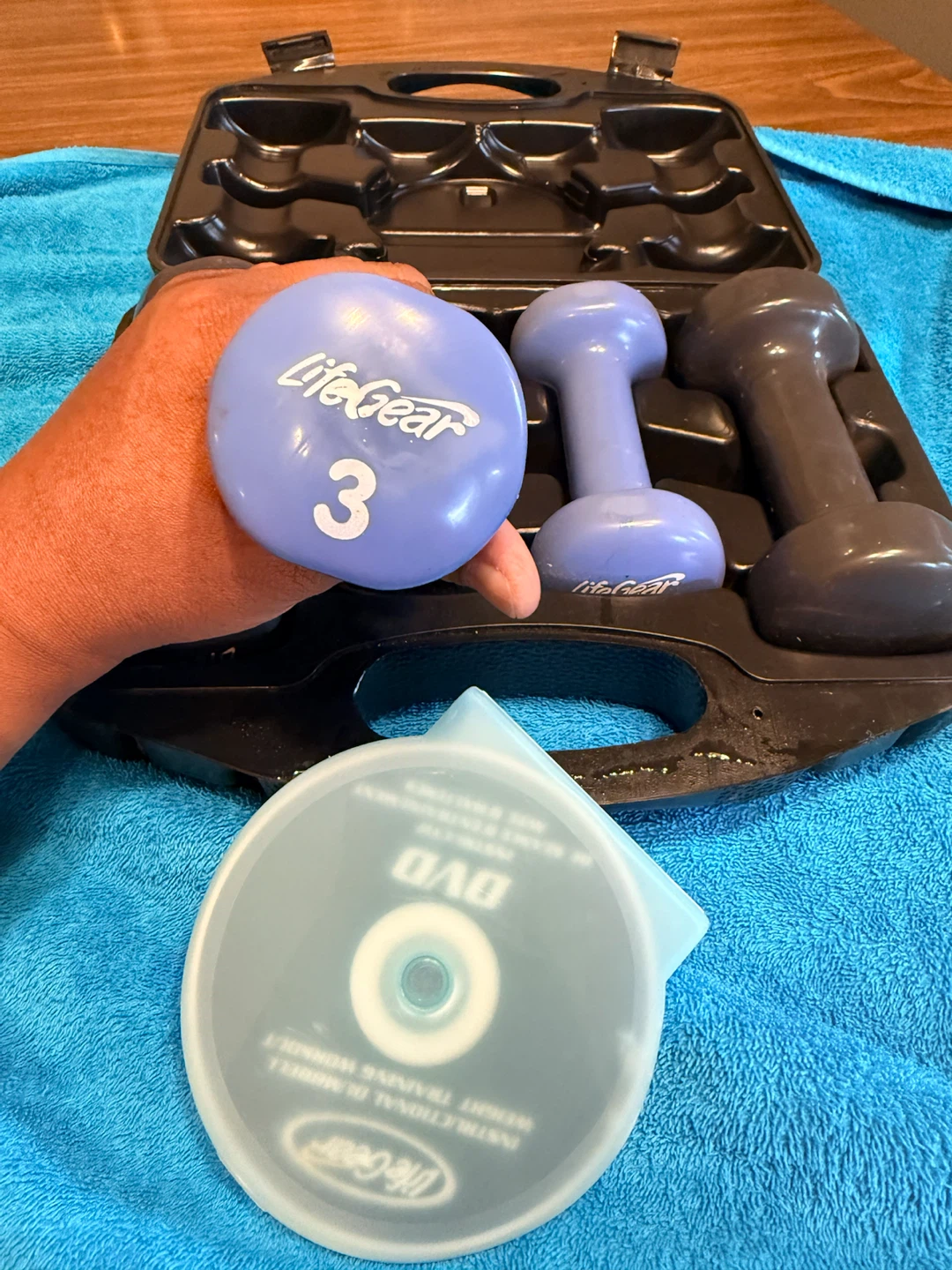 LIFEGEAR 16 LB DUMBBELL TRAINING SET W/ DVD - photo 4