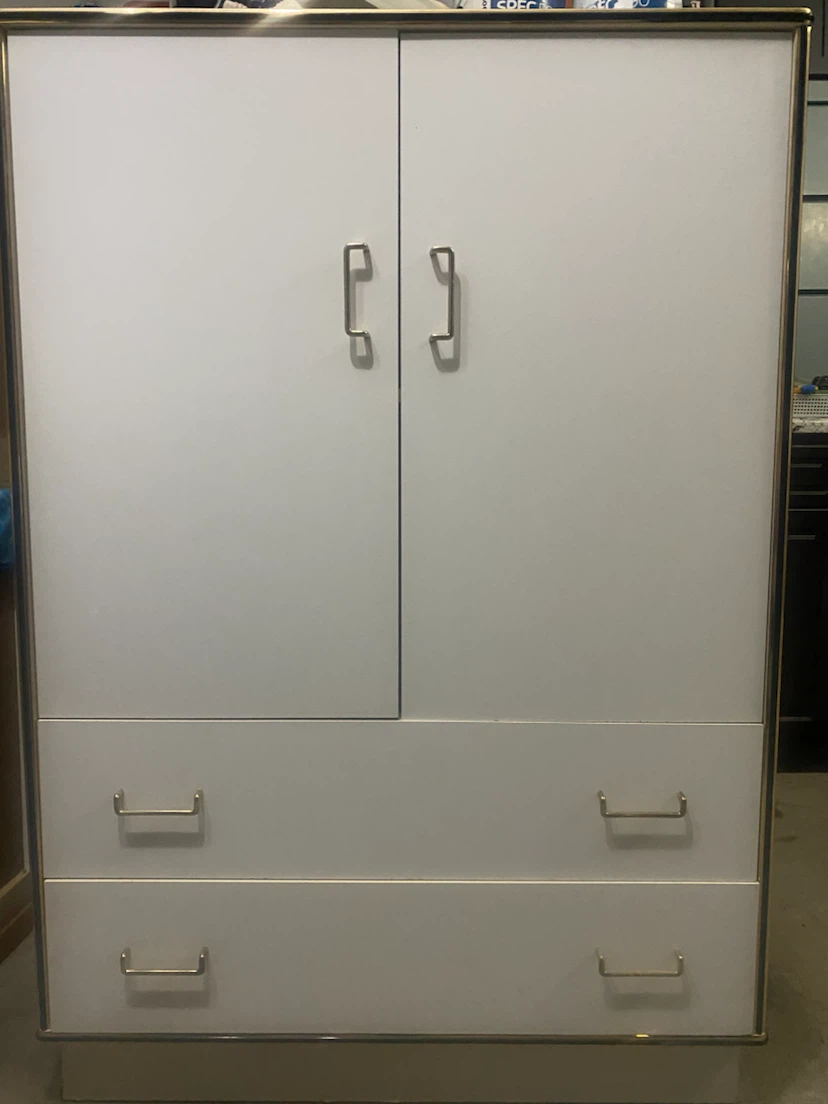 White Two-Door Cabinet with Drawers - photo 2