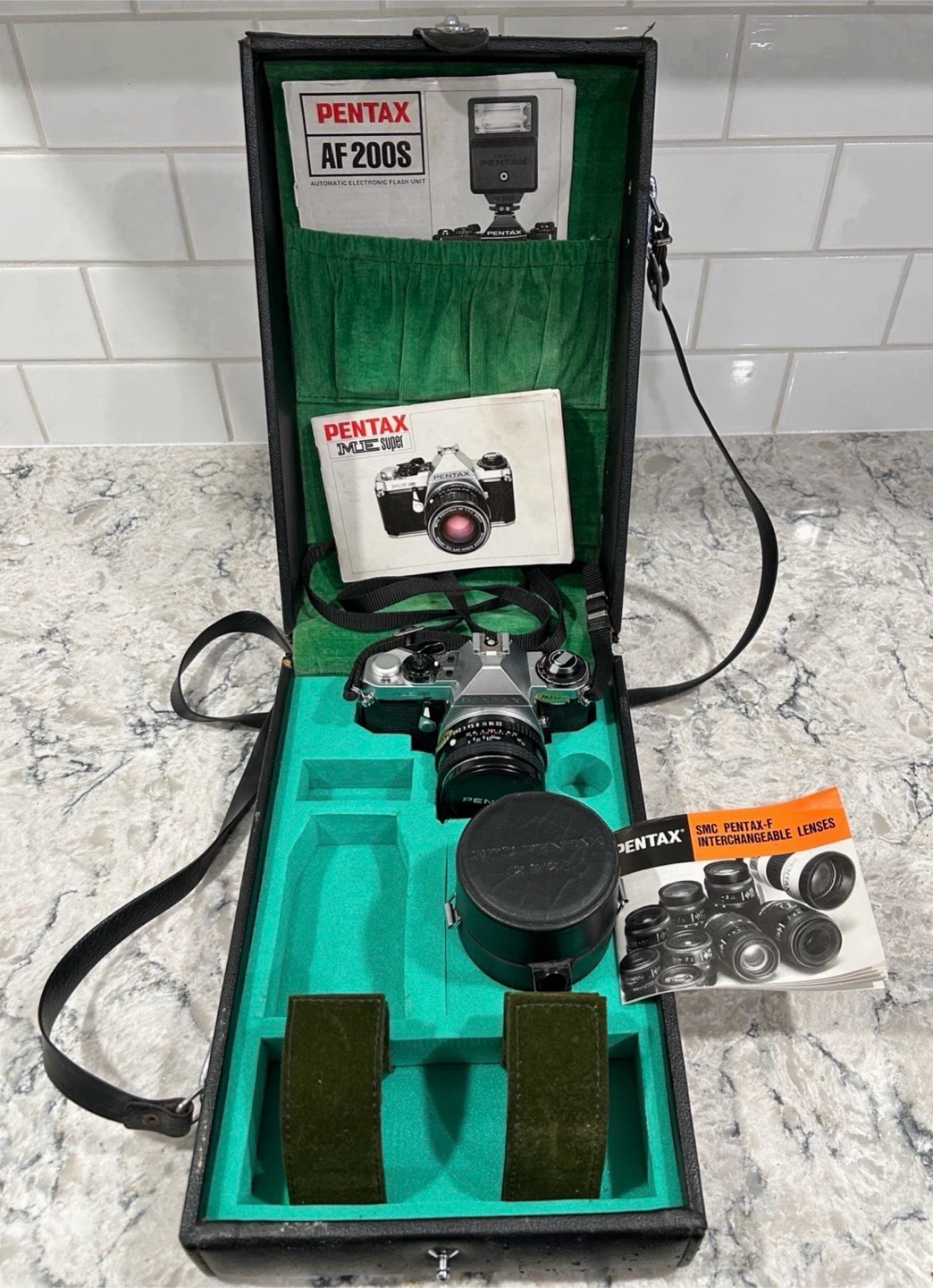 Pentax ME Super 35mm Film Camera w/ 50mm f/2 + 24mm f/2.8 Lens