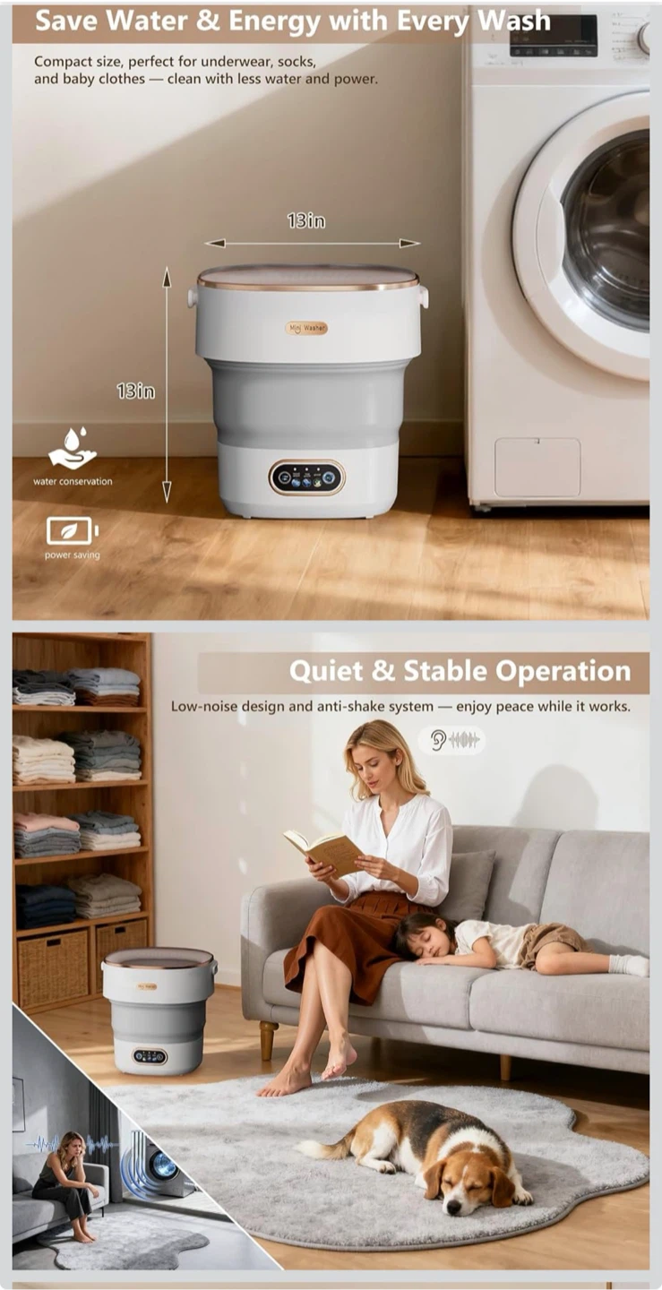 Mini Washer Foldable Portable Washing Machine - photo 2