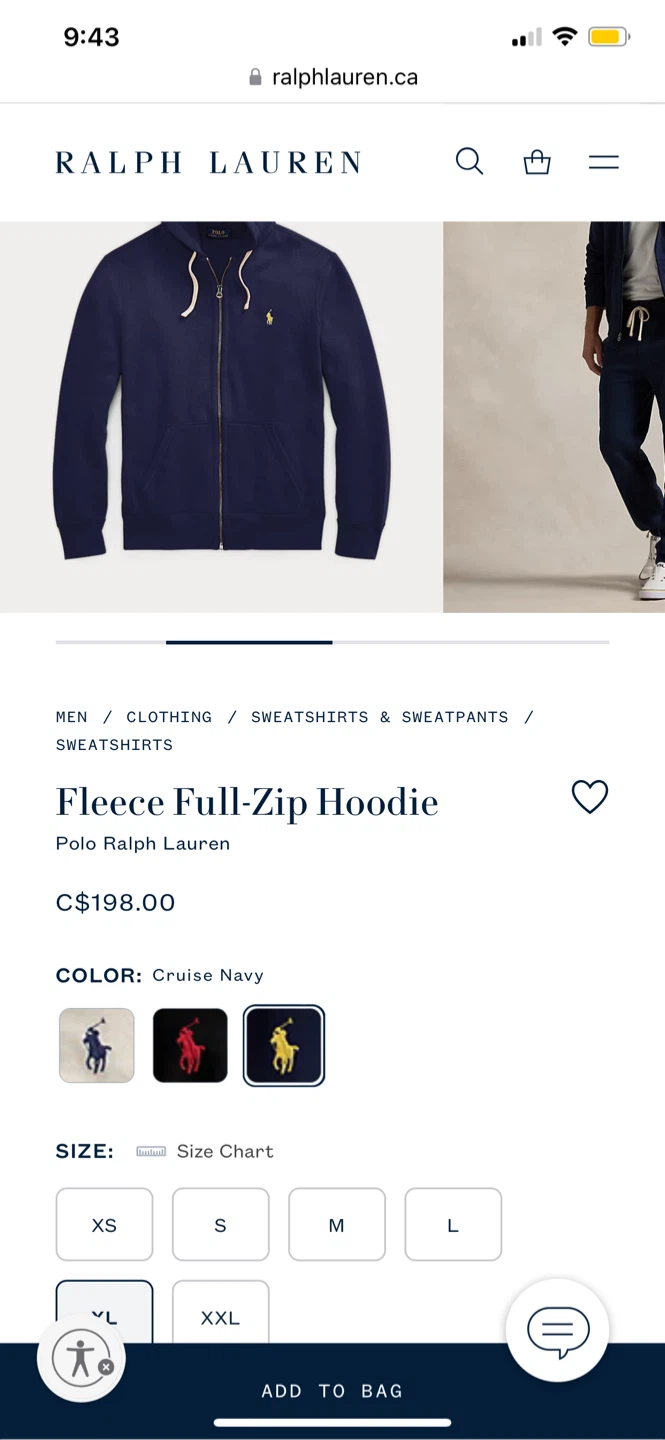 Ralph Lauren Polo Hoodie Hooded Sweater XL L Large Men’s - photo 4