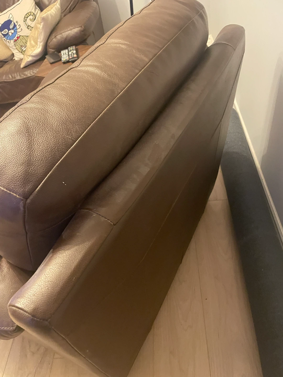 Brown Leather Sofa and Armchair Set - photo 3