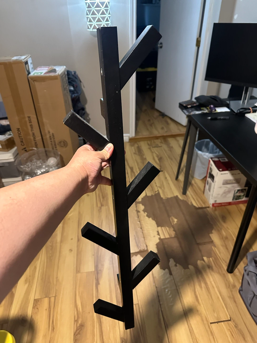 Black Wall-Mounted Coat Rack