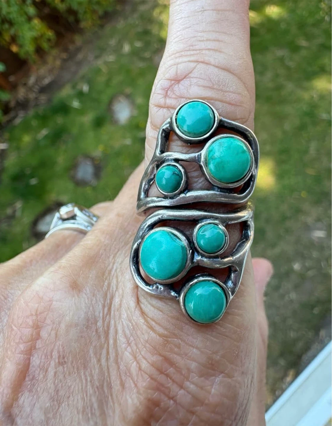 Size 7 Sterling Silver 925 Turquoise Ring