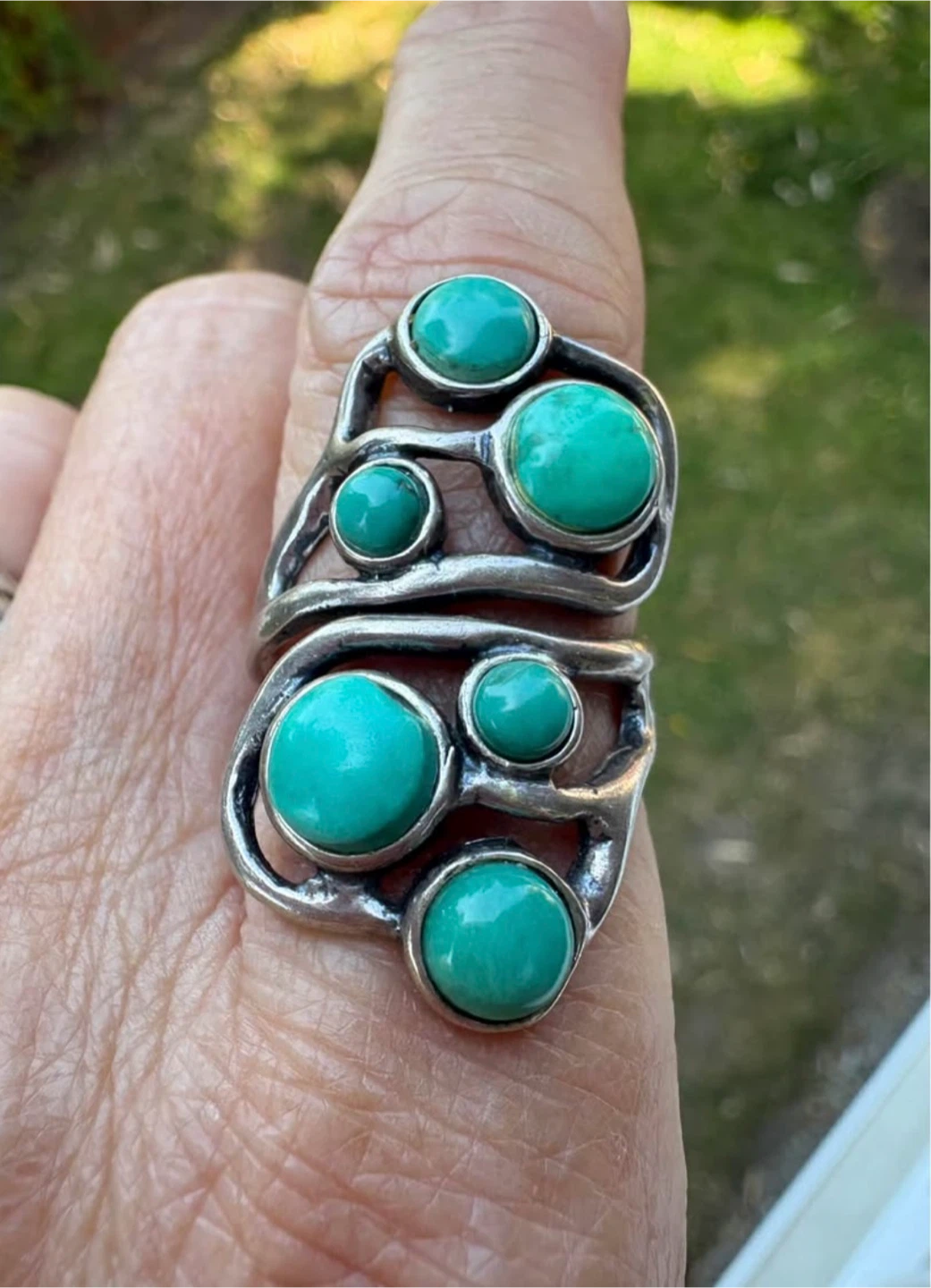 Size 7 Sterling Silver 925 Turquoise Ring - photo 4