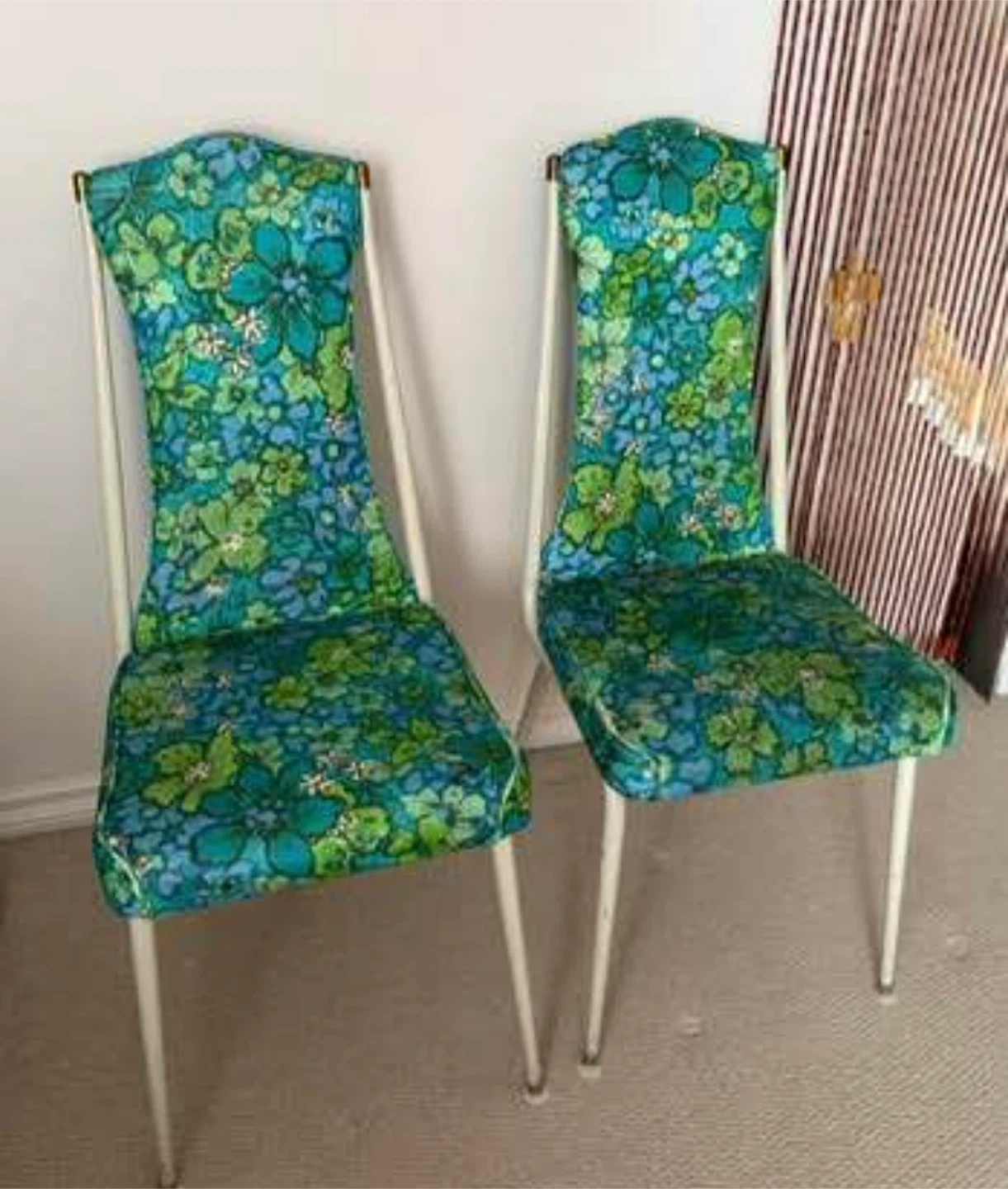 Vintage Retro Floral Dining Chairs (Set of 2)