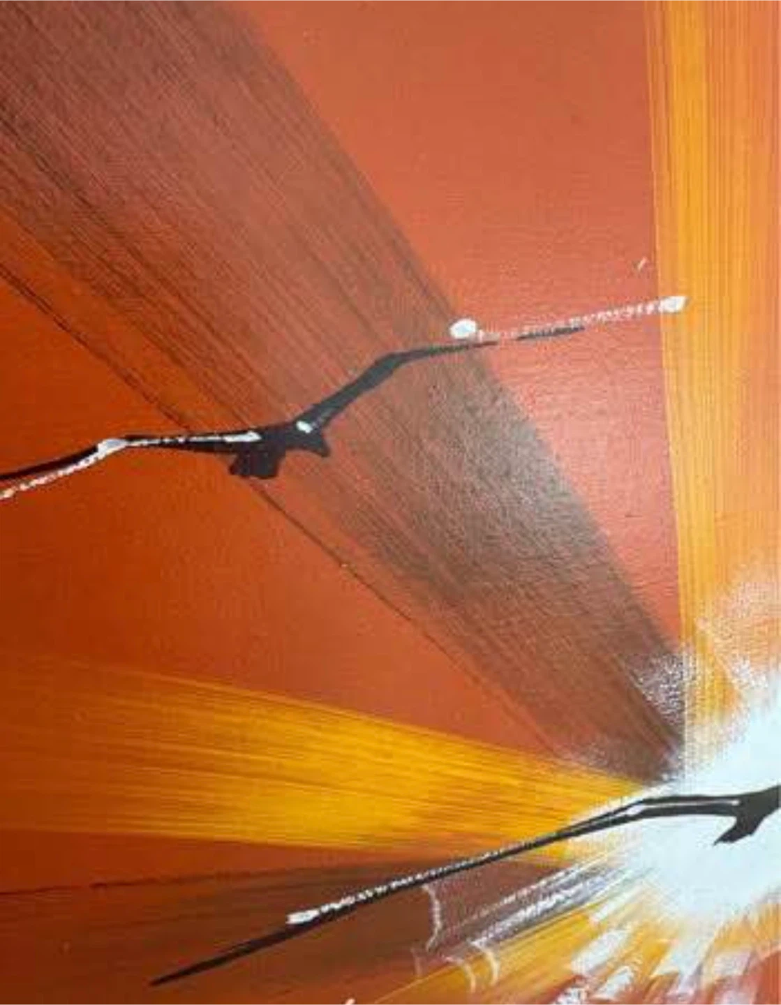 36" square.  Painting "Birds in Flight" canvas, by  "FAUCHER" - photo 4