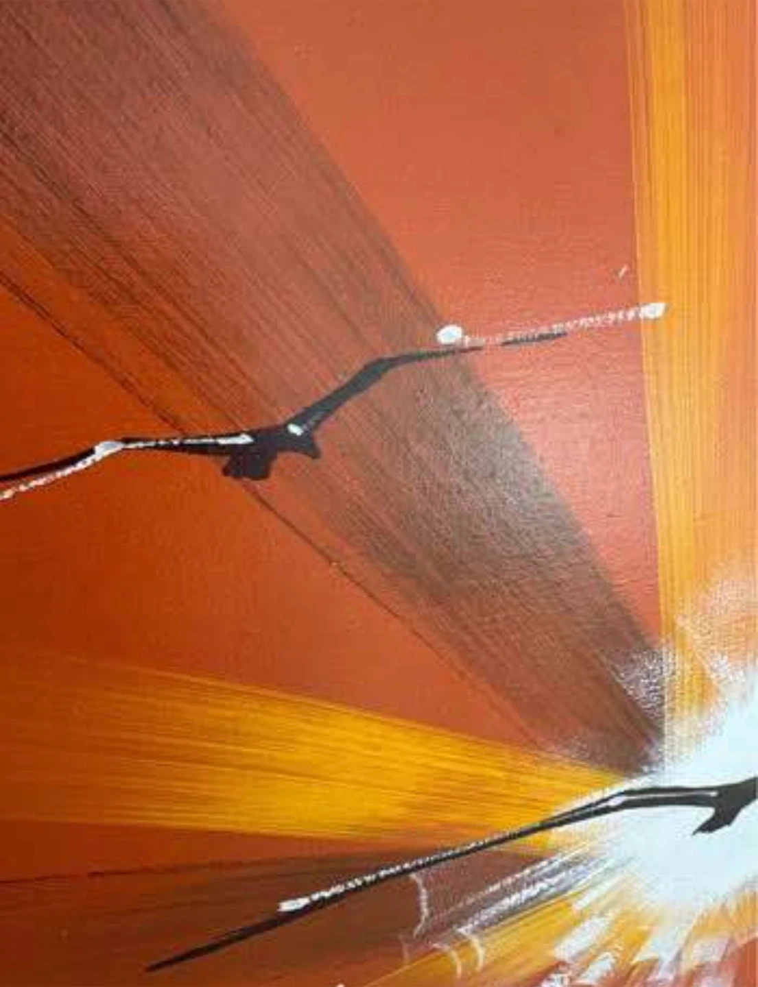 36" square.  Painting "Birds in Flight" canvas, by  "FAUCHER" - photo 5