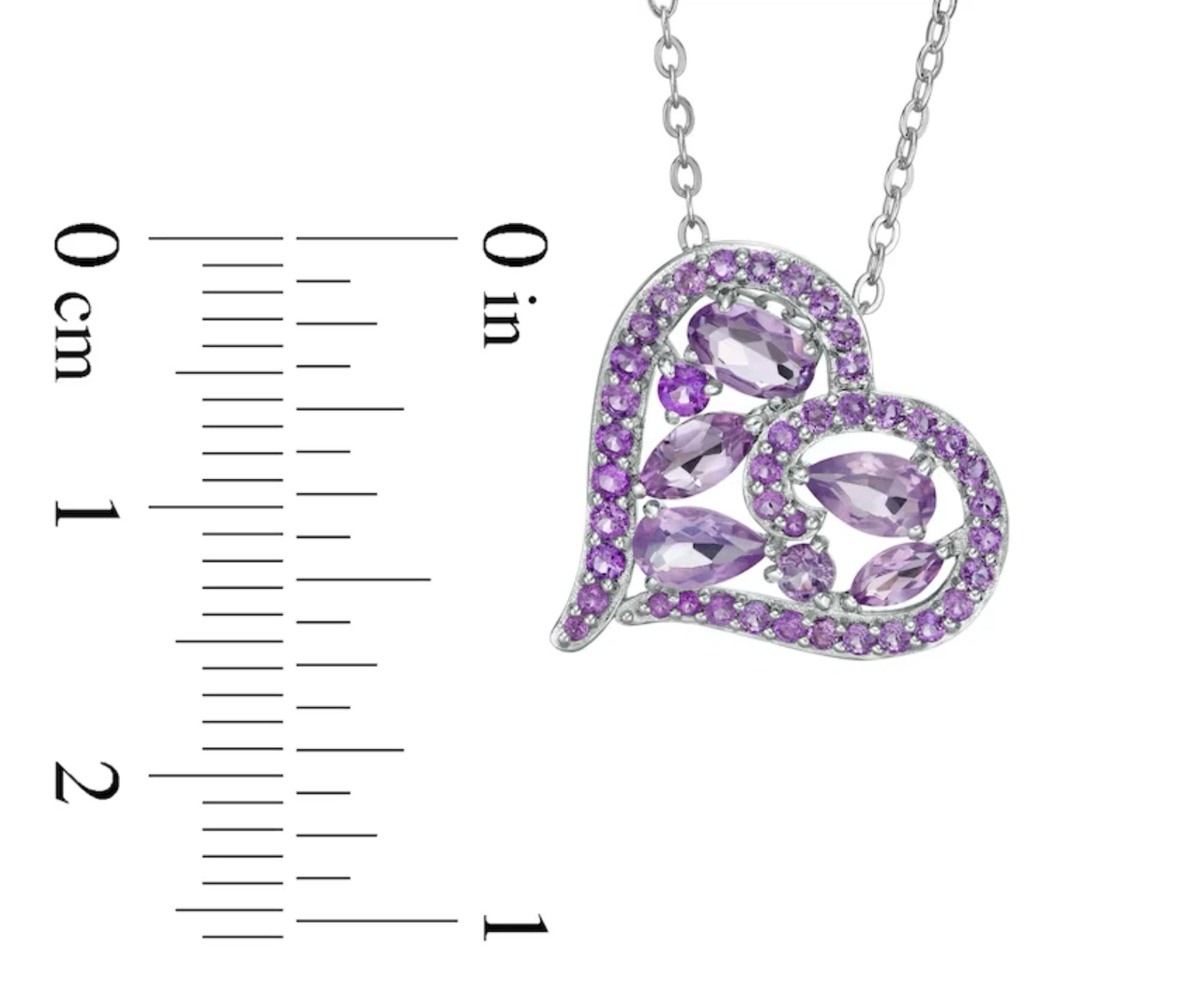 [NEW condition]Sterling Silver Amethyst Heart Pendant Necklace - photo 3