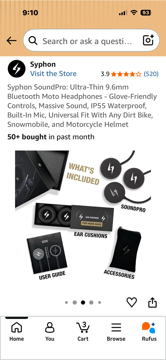 Syphon SoundPro Ultra-Thin Bluetooth Moto Headphones - photo 4