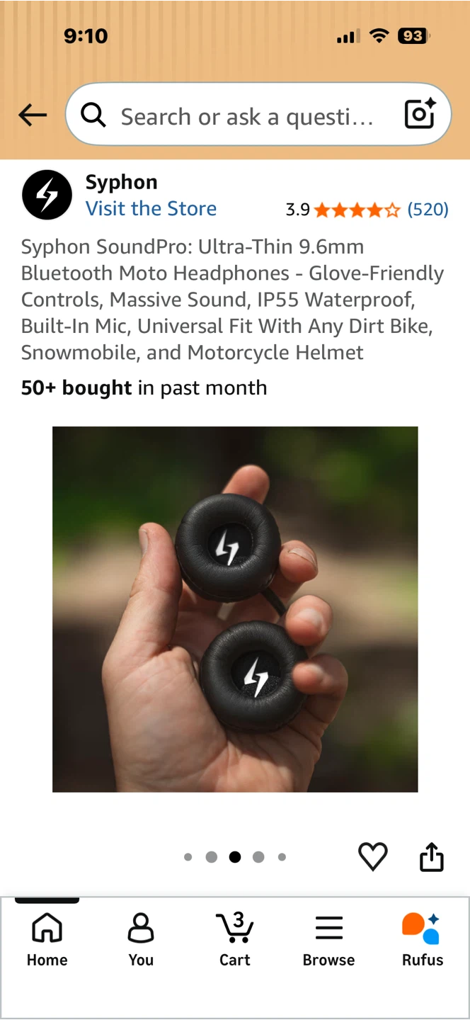 Syphon SoundPro Ultra-Thin Bluetooth Moto Headphones - photo 5