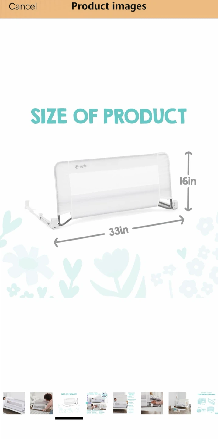 Regalo Swing Down Convertible Crib Rail - White - photo 2