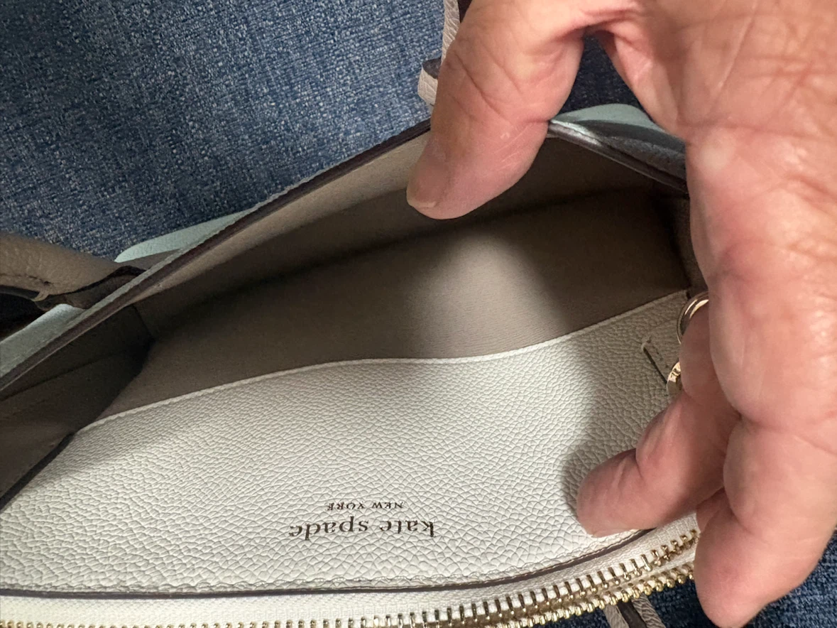 Kate Spade New York Light Blue & Tan Leather Satchel Handbag - photo 3