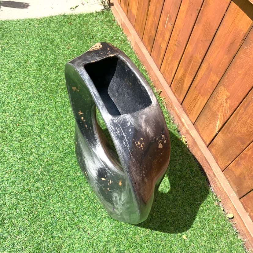 Modern Black & Silver Abstract Vase - photo 2