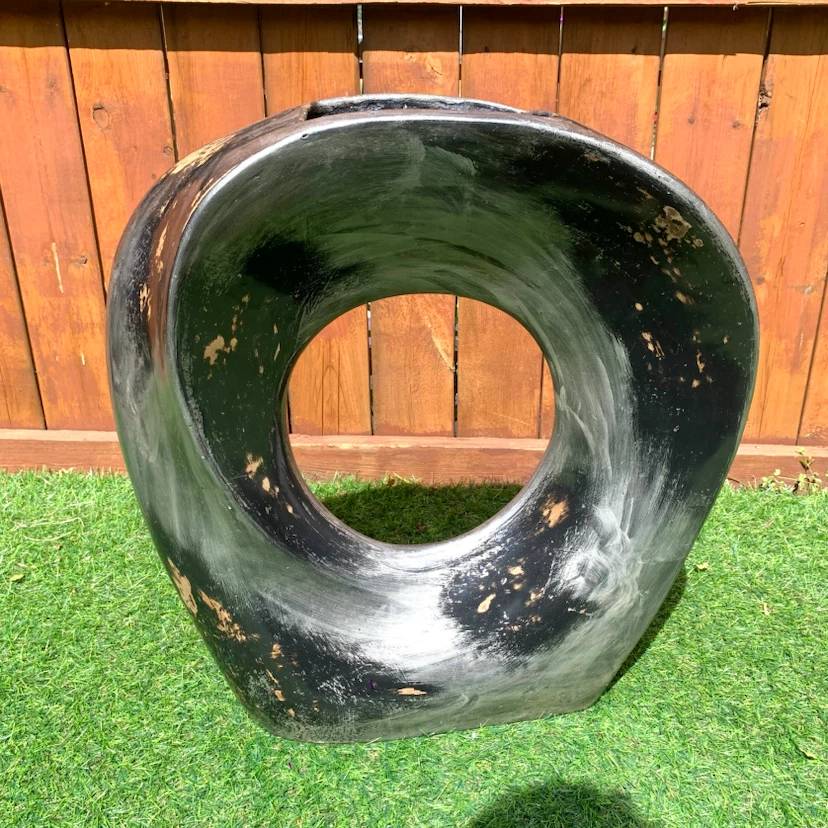 Modern Black & Silver Abstract Vase - photo 5