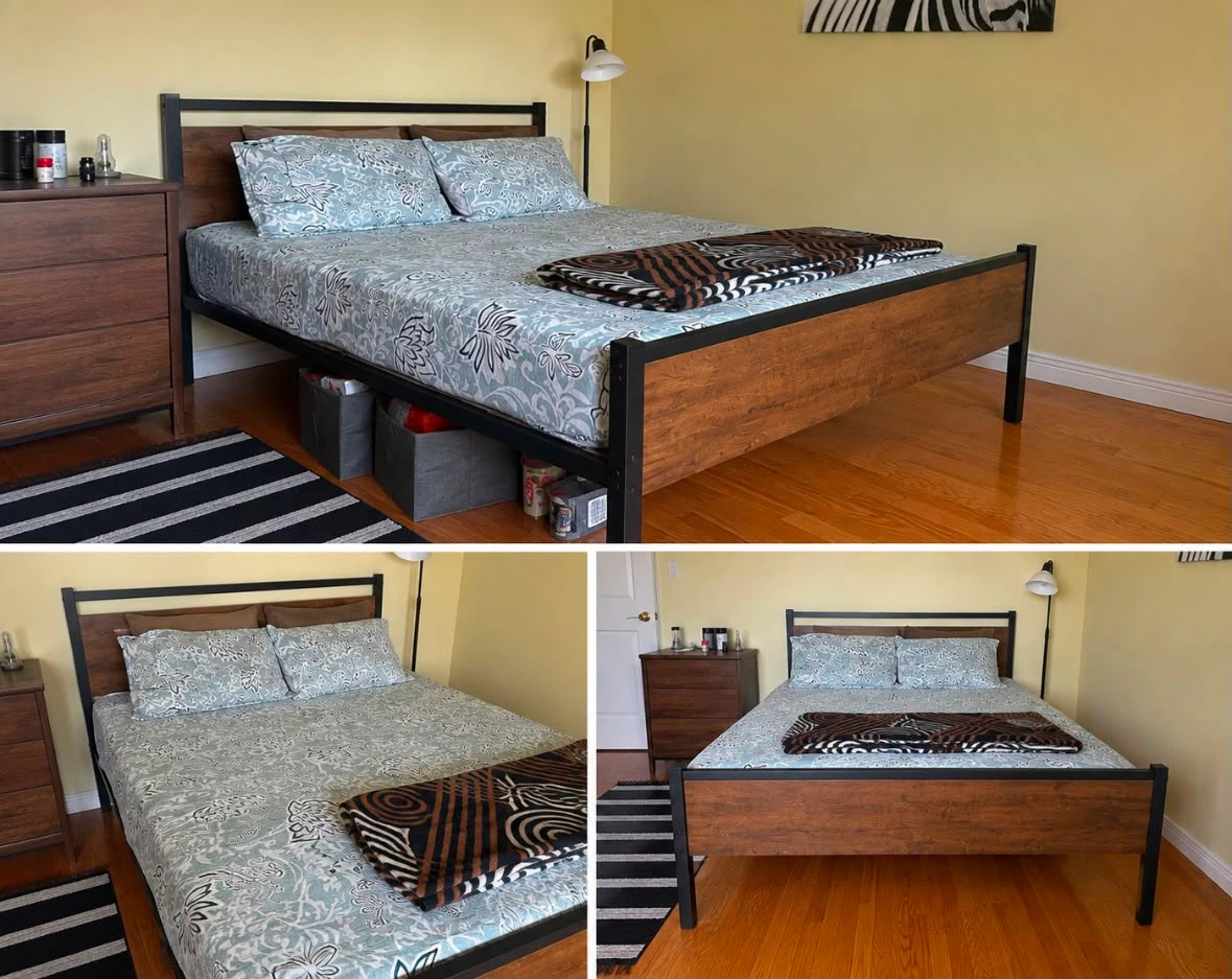 Queen size Bed Frame + Mattress – Excellent Condition | Must Go - photo 2