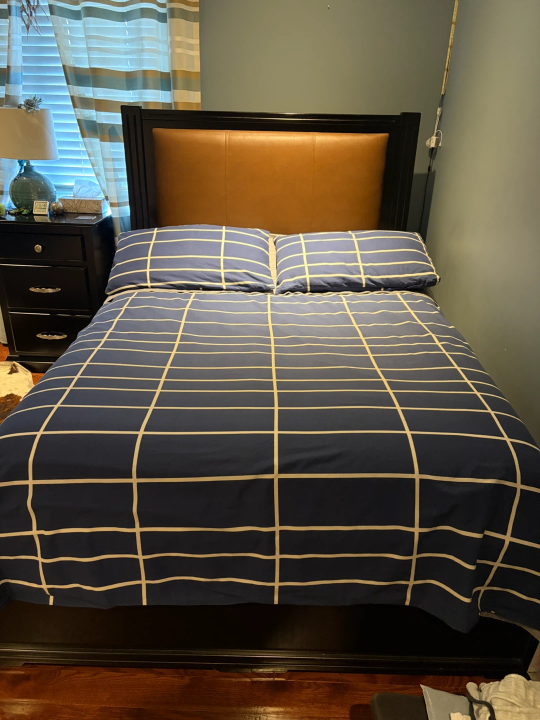Mattress - Double Storage Bed Frame, Brown Upholstered Headboard