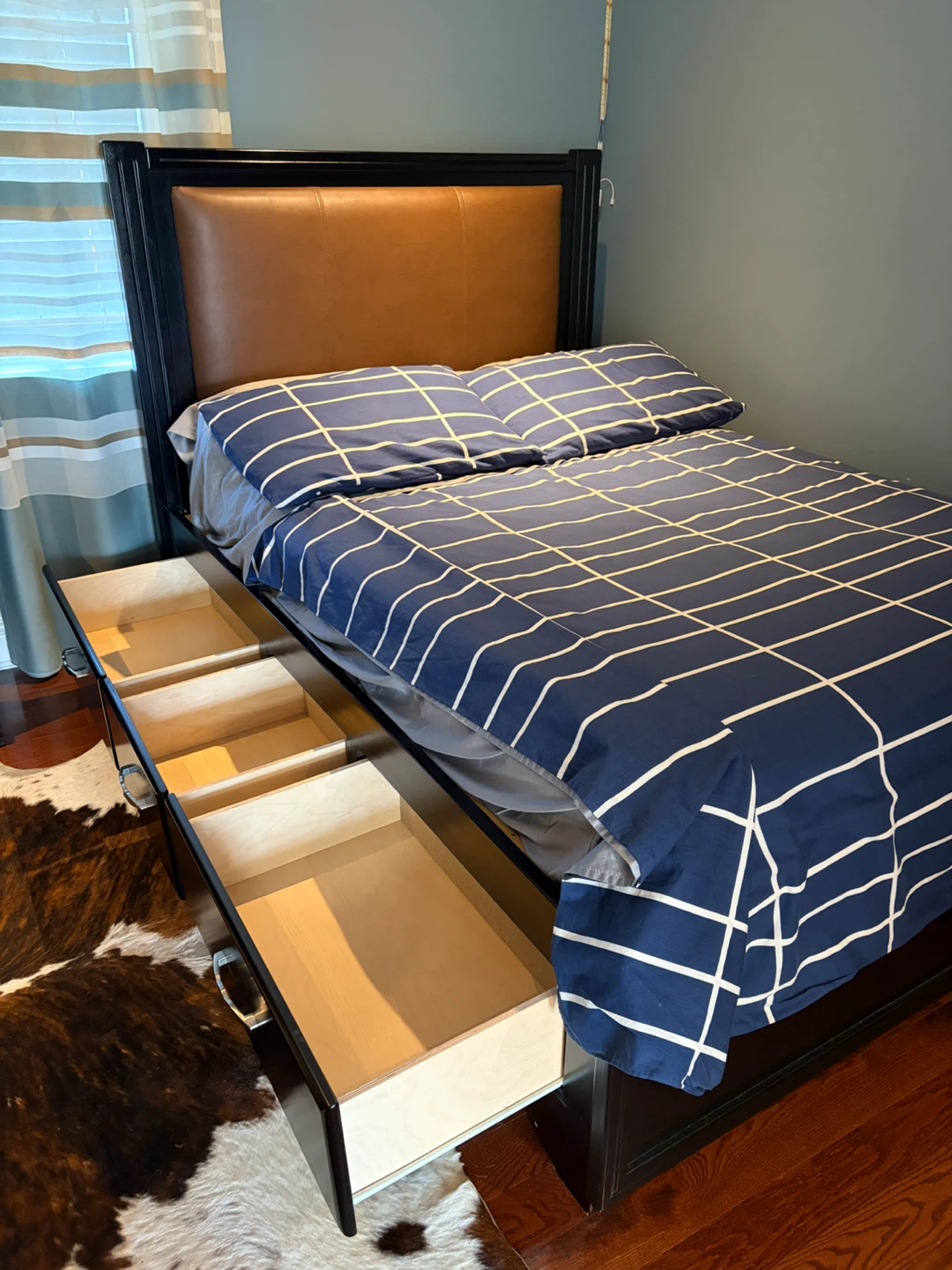 Mattress - Double Storage Bed Frame, Brown Upholstered Headboard - photo 5