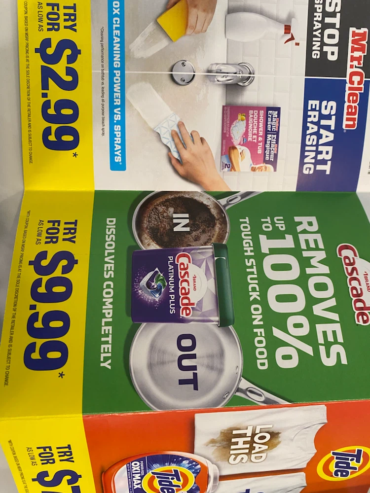 Mr clean Cascade Tide Febreeze Coupons