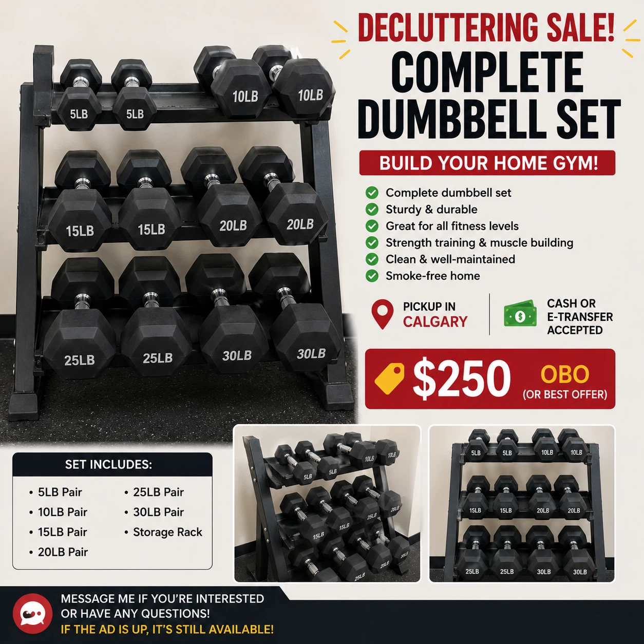 Complete Dumbbell Set with Rack