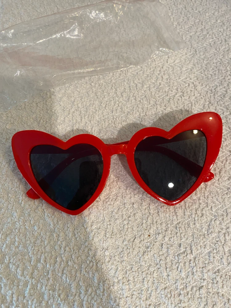 Red Heart Sunglasses Adult New