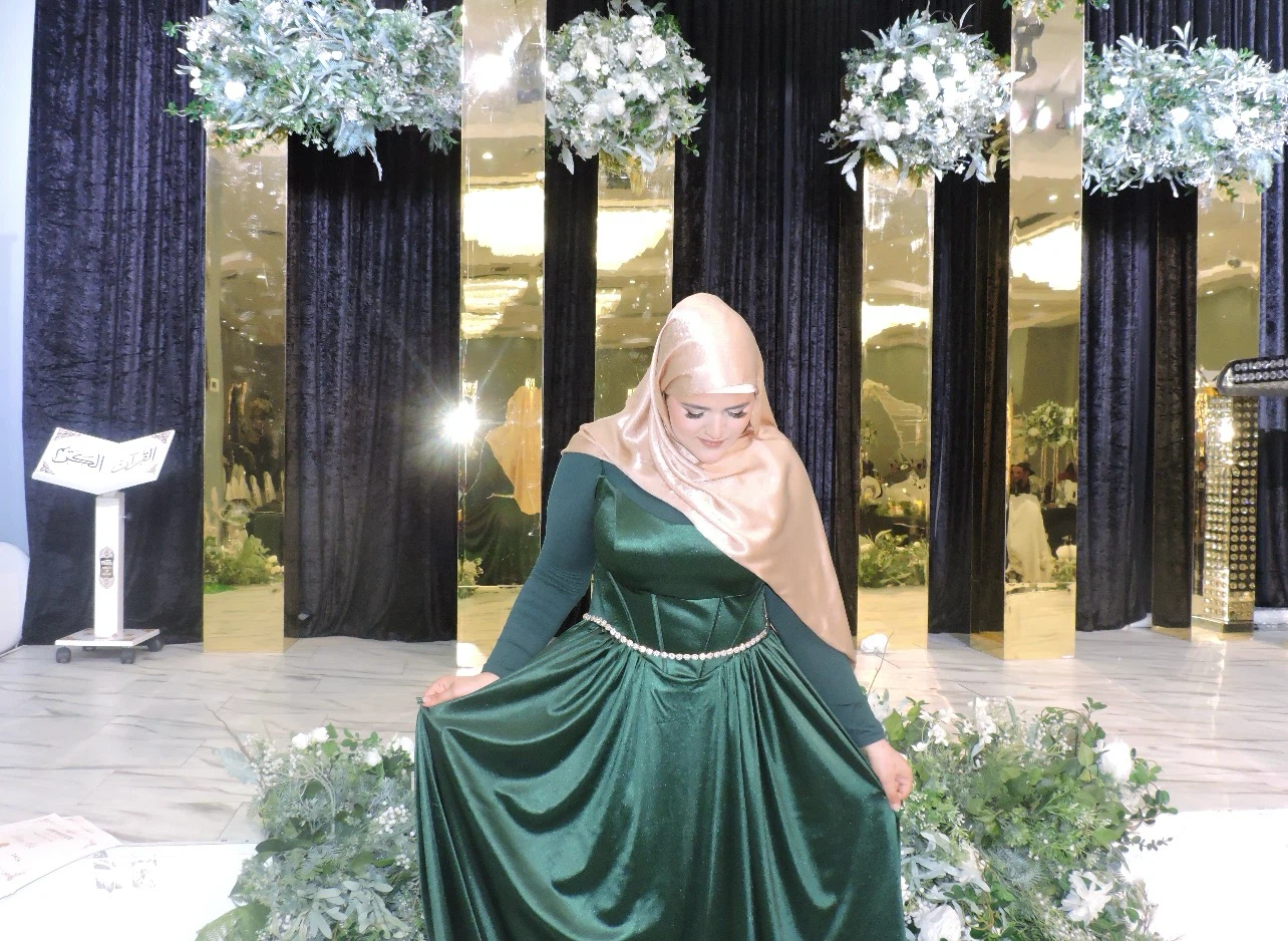 Emerald Green Satin Corset Maxi Dress