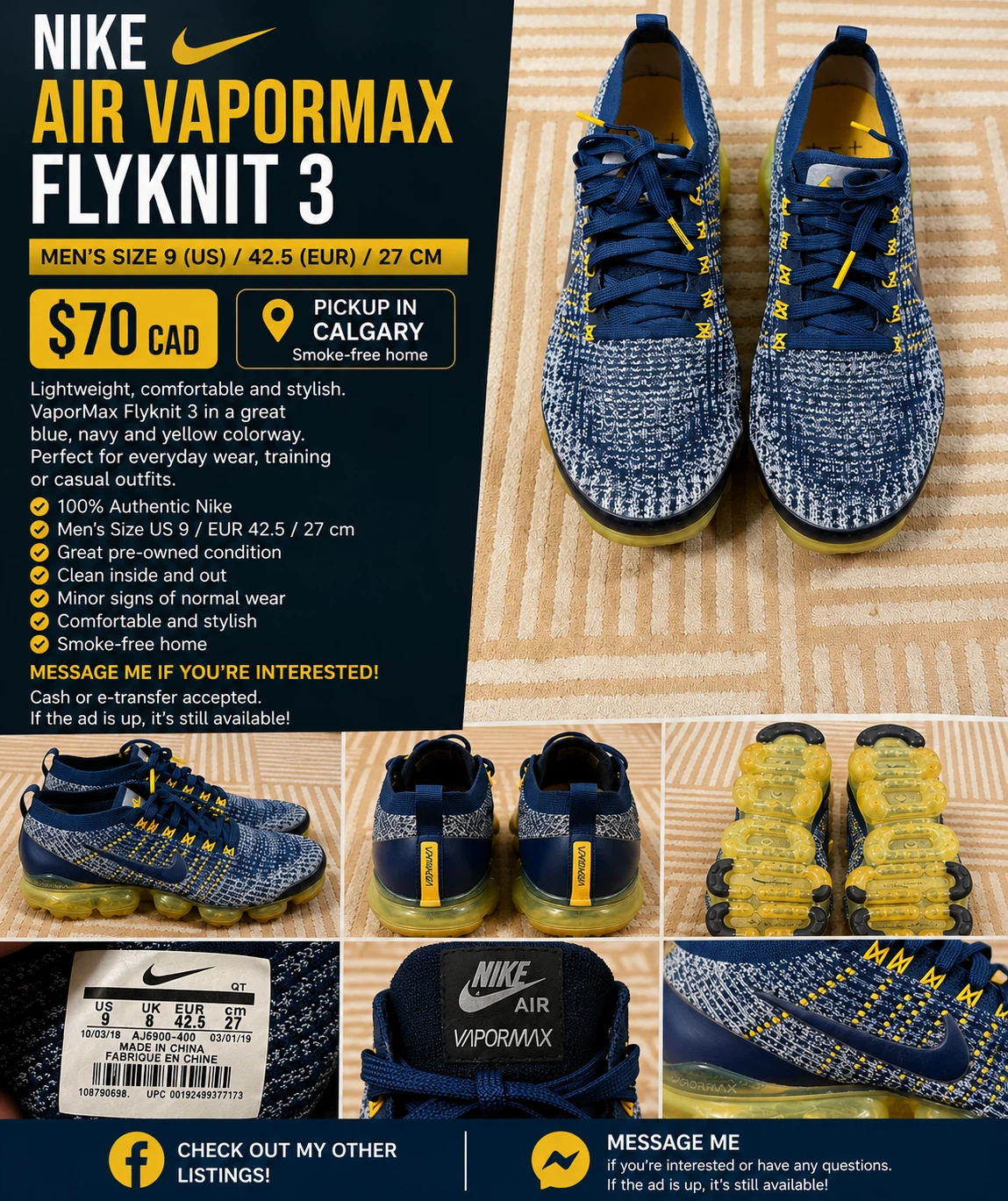 Nike Air Vapormax Flyknit 3 Men's Shoes - photo 5