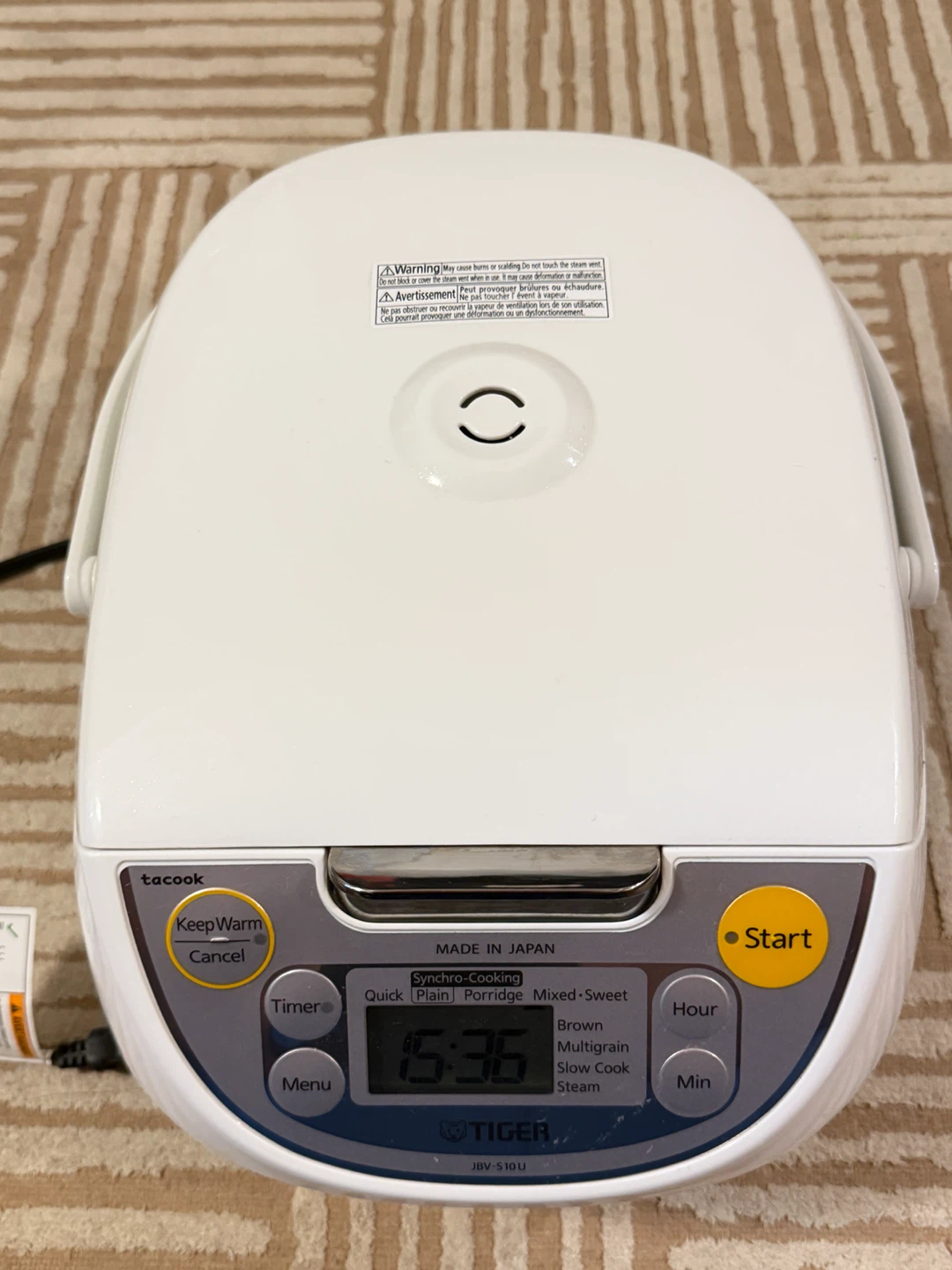 Tiger JBV-S10U Rice Cooker - photo 2