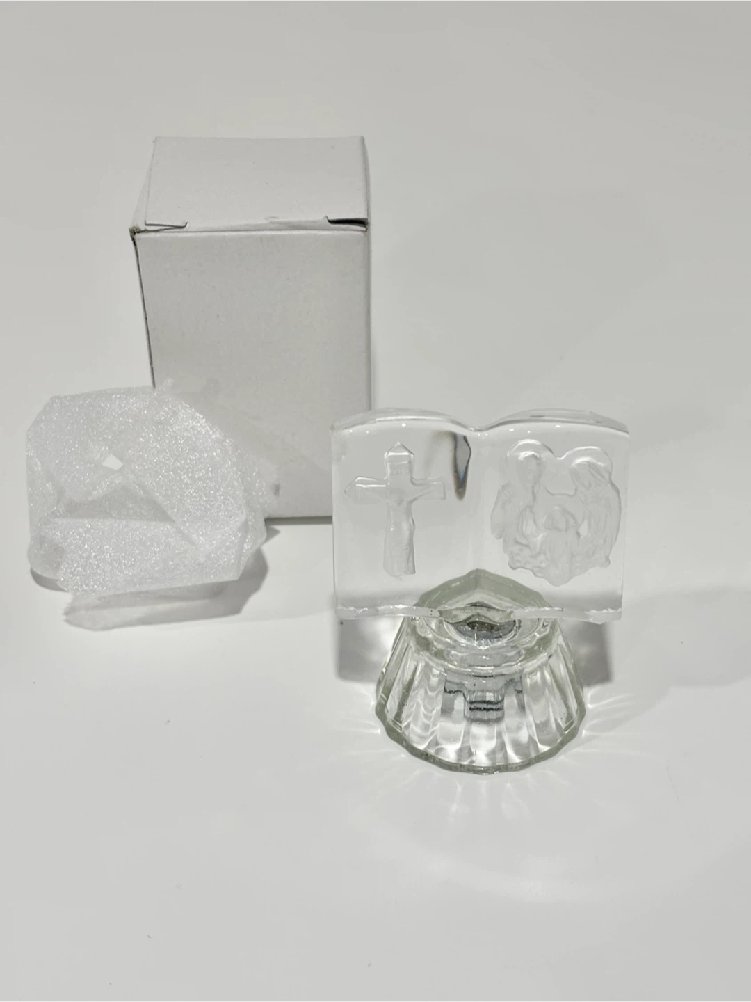 Cake topper or decorative Clear Glass Prayer Book