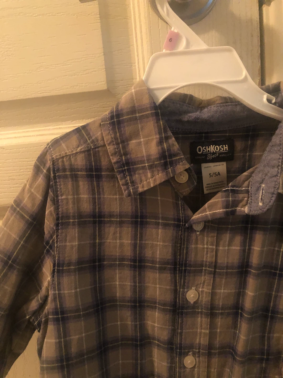 OshKosh B'gosh Plaid Long Sleeve Shirt - Size 5