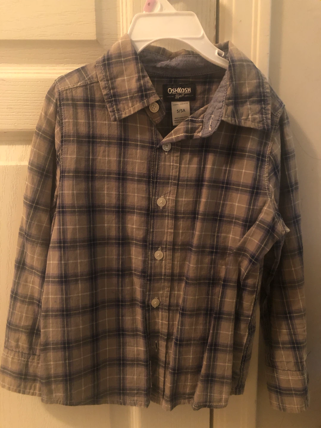 OshKosh B'gosh Plaid Long Sleeve Shirt - Size 5 - photo 2