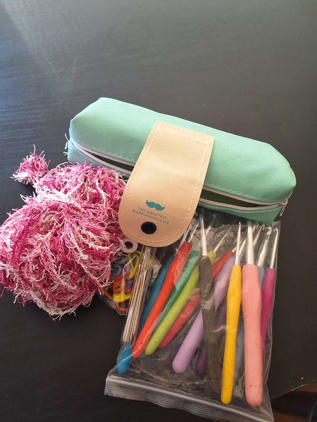 Crochet Hook Set with Yarn and Case