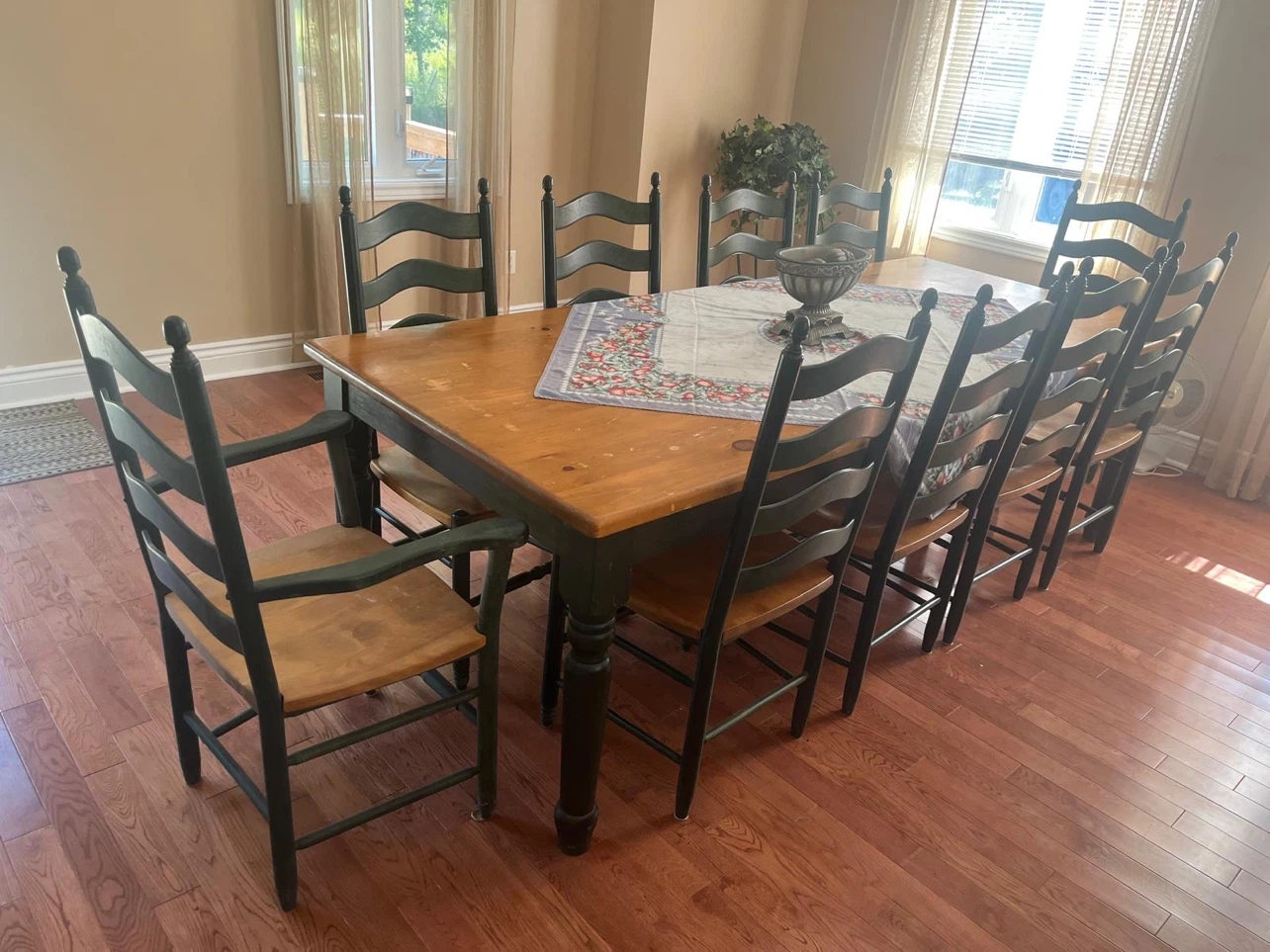Farmhouse Dining Table with 10 Chairs - photo 2