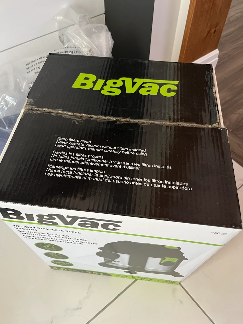 BNIB BigVac Wet/Dry Stainless Steel Vacuum - photo 2