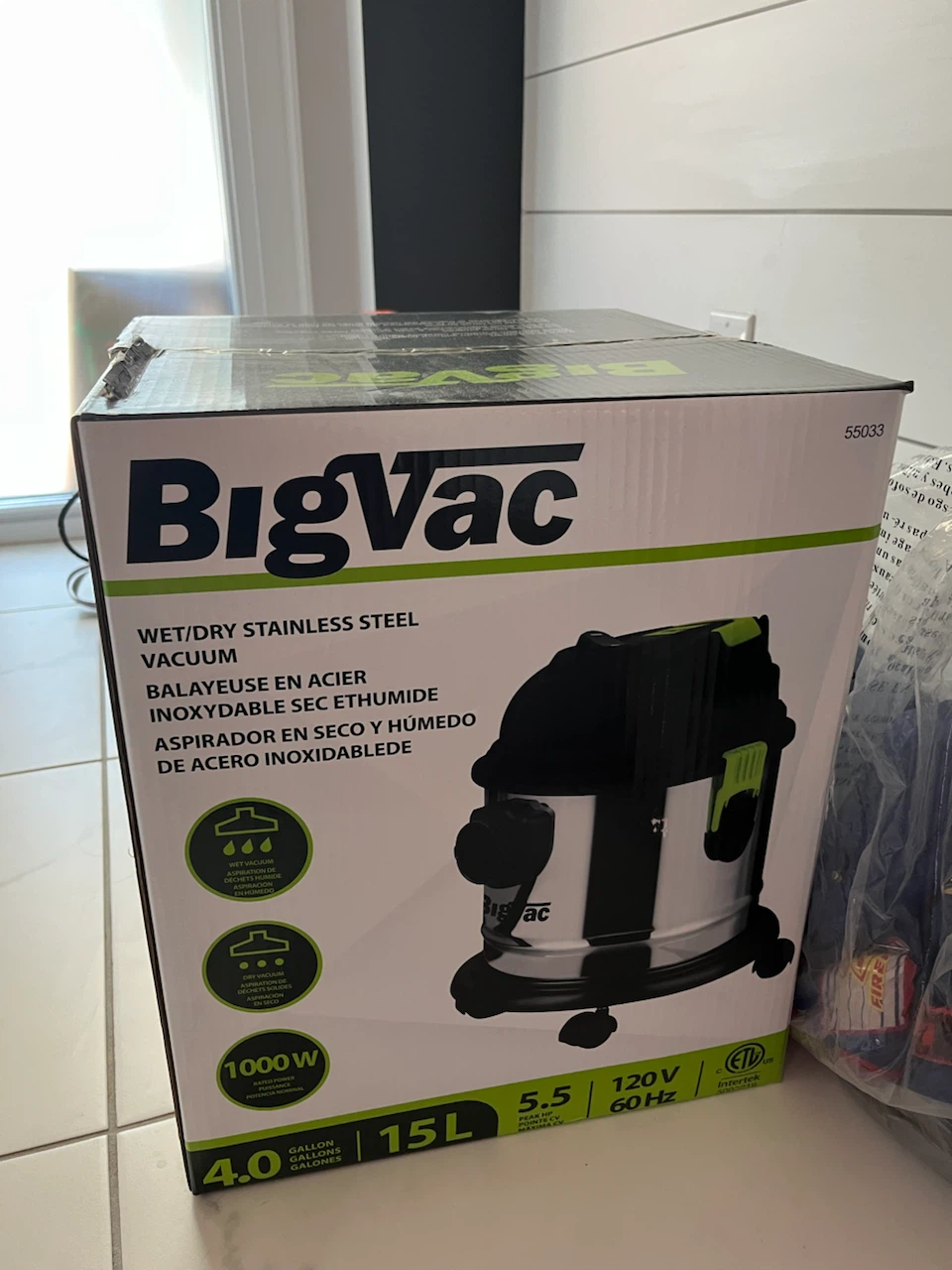 BNIB BigVac Wet/Dry Stainless Steel Vacuum - photo 4