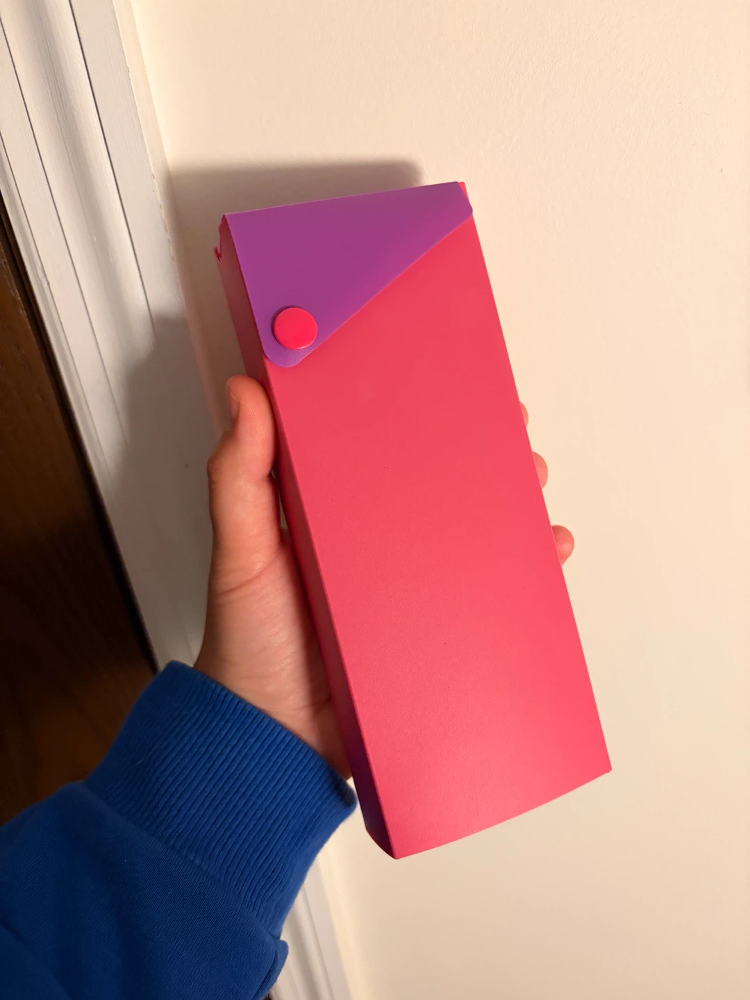 Pink and Purple Plastic Pencil Case
