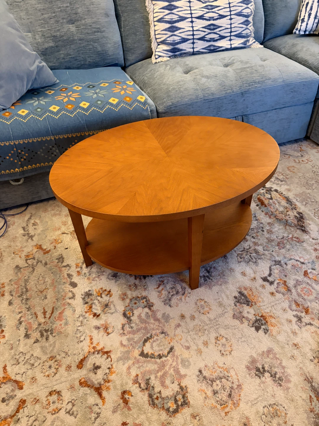 Oval Coffee Table with Lower Shelf - photo 5