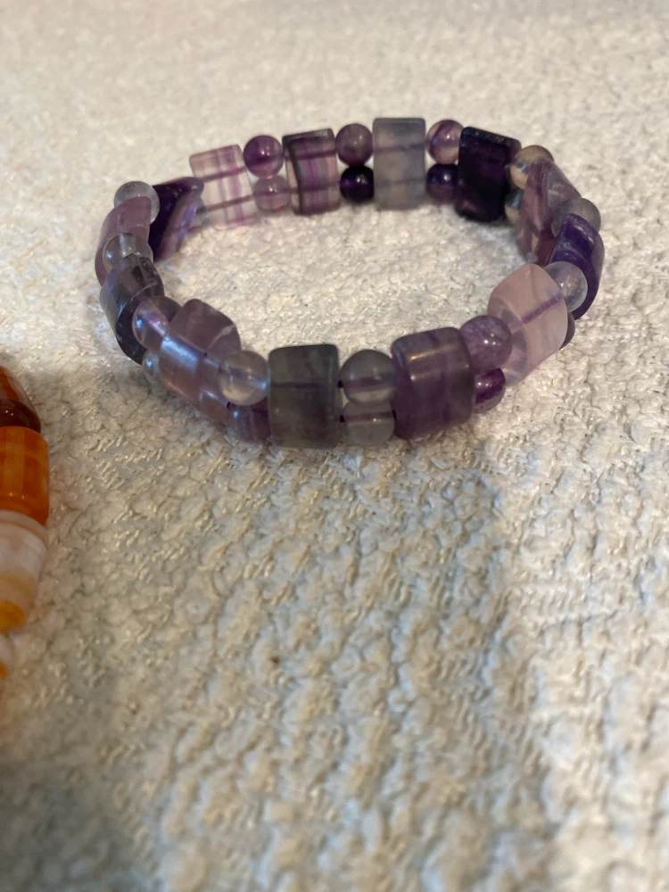 Two Colorful Bracelets Stretchy Band Stone Beads - photo 2