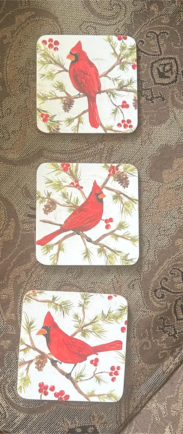 Cardinal Coasters - Set of 3