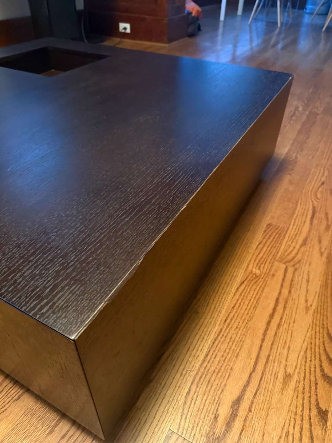 Dark Wood Coffee Table with Storage Drawer - photo 3