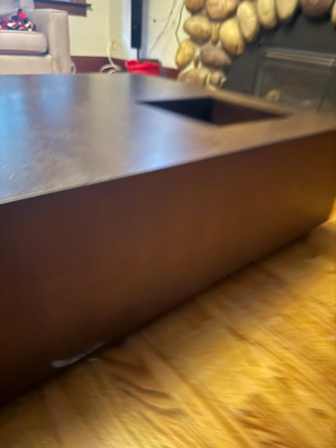 Dark Wood Coffee Table with Storage Drawer - photo 4