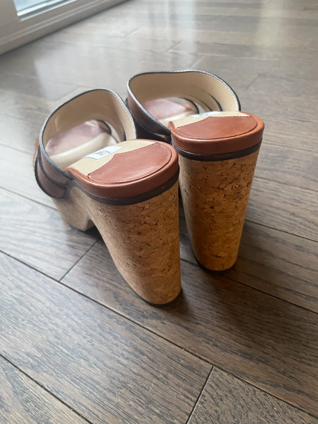 Jimmy Choo Tan Leather Cork Wedge Sandals - photo 3
