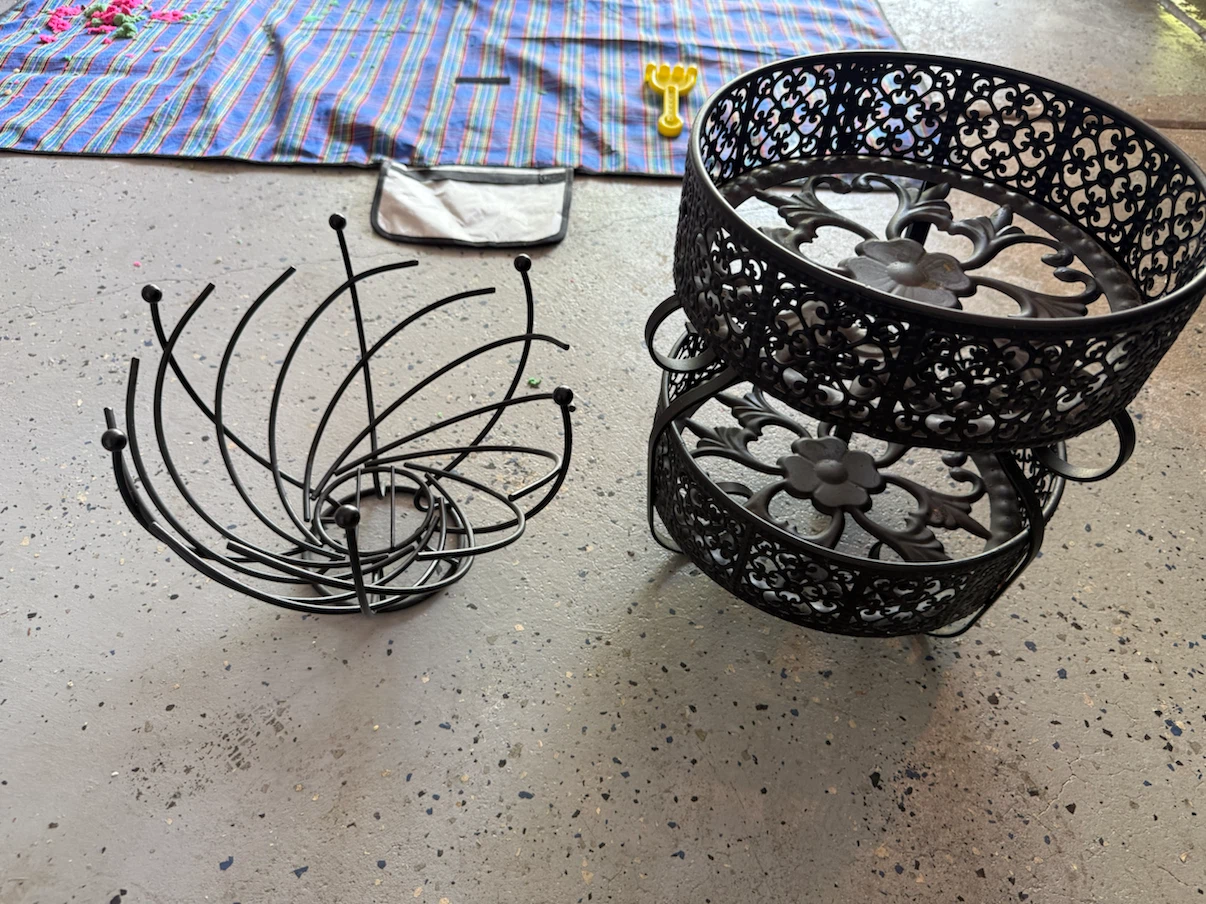 Decorative Metal Fruit Baskets - Set of 2