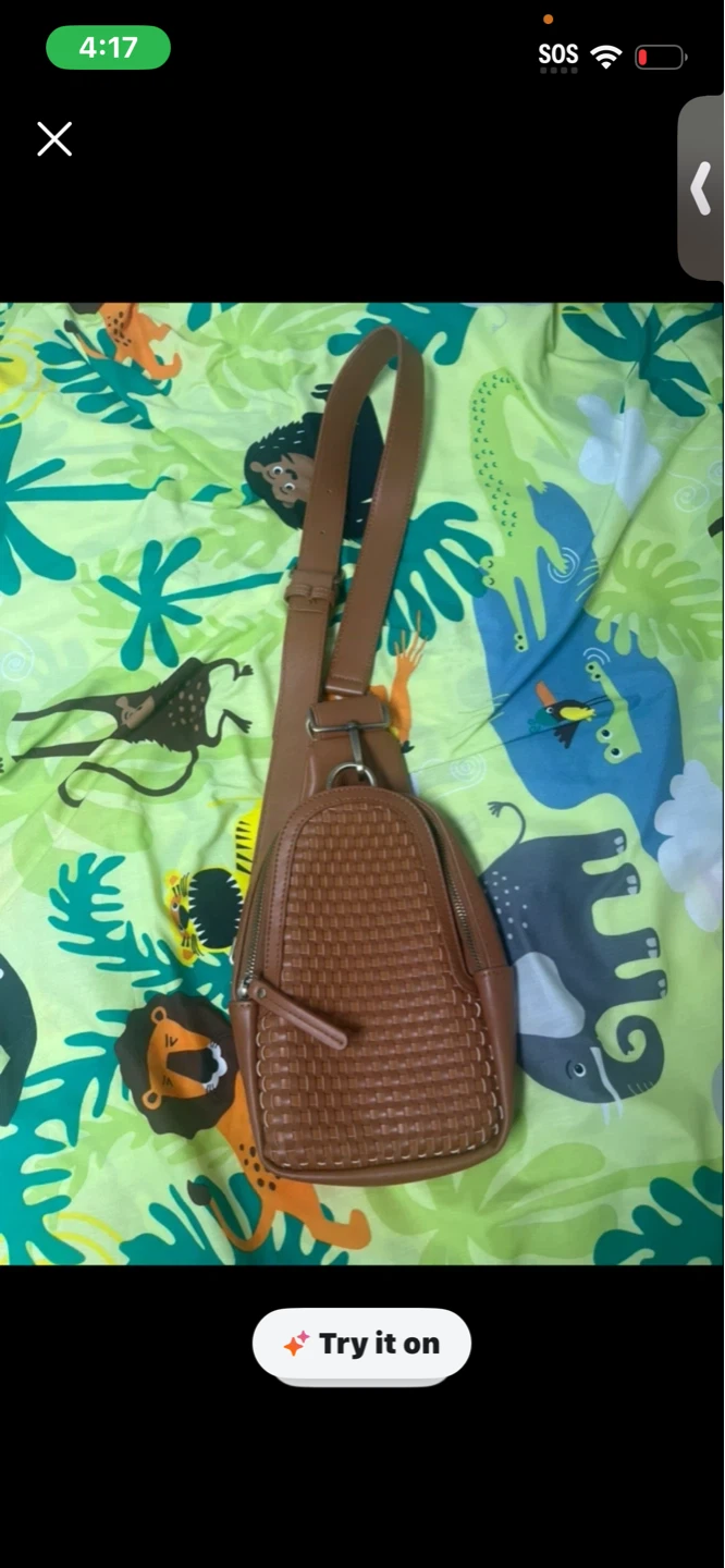 Brown Woven Sling Bag