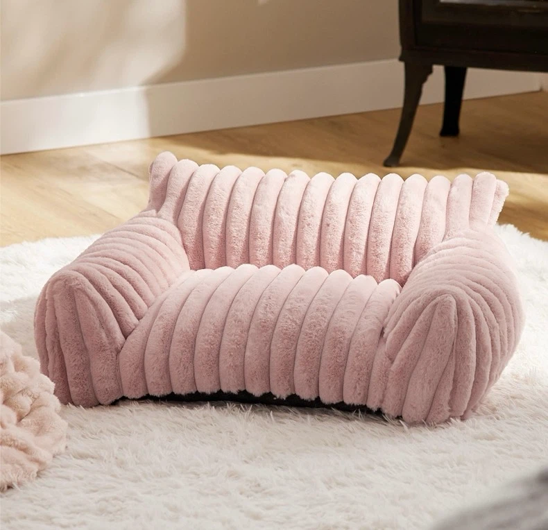 Pink Corduroy Pet Sofa Bed