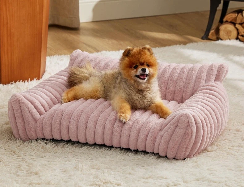 Pink Corduroy Pet Sofa Bed - photo 2