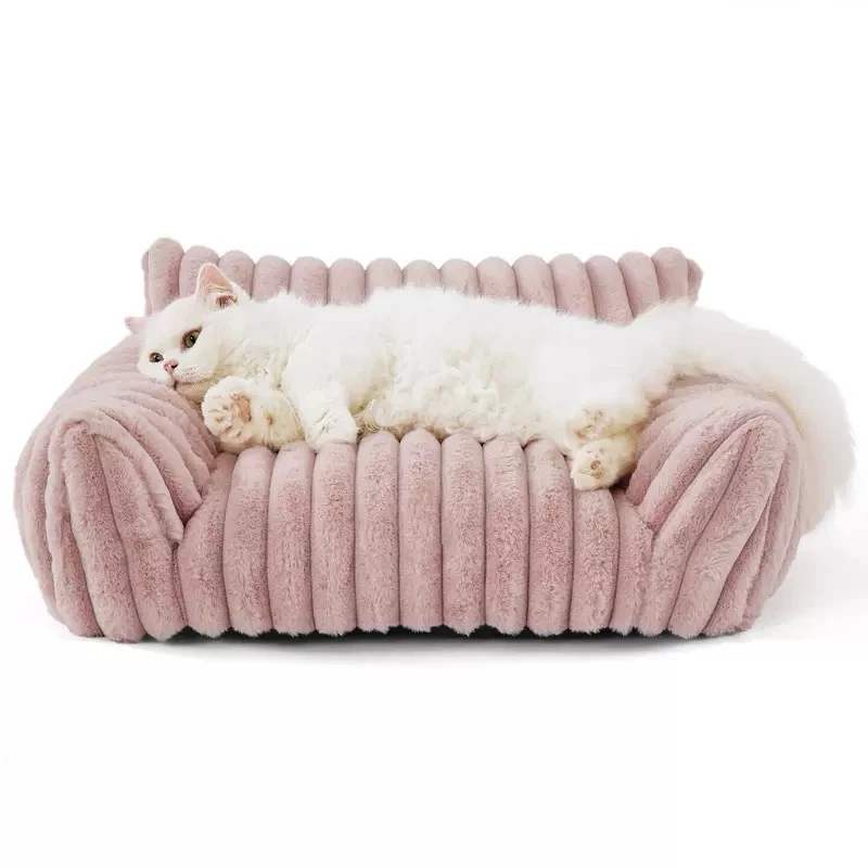 Pink Corduroy Pet Sofa Bed - photo 3