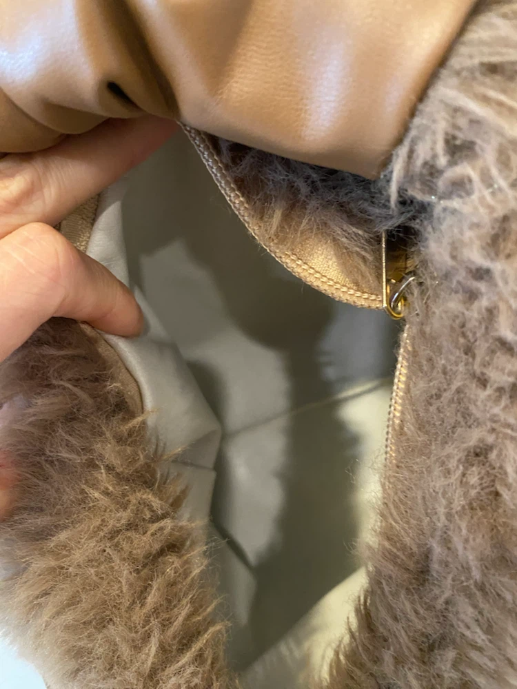 Soft Brown Plush Fur Purse Bag Crossbody - photo 4
