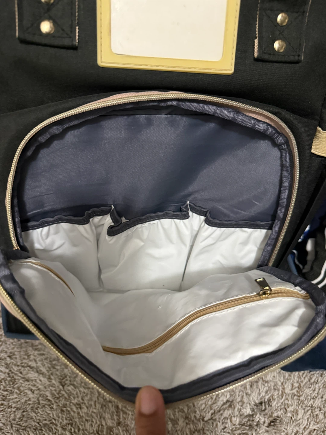 Black Diaper Backpack with Insulated Pockets - photo 2