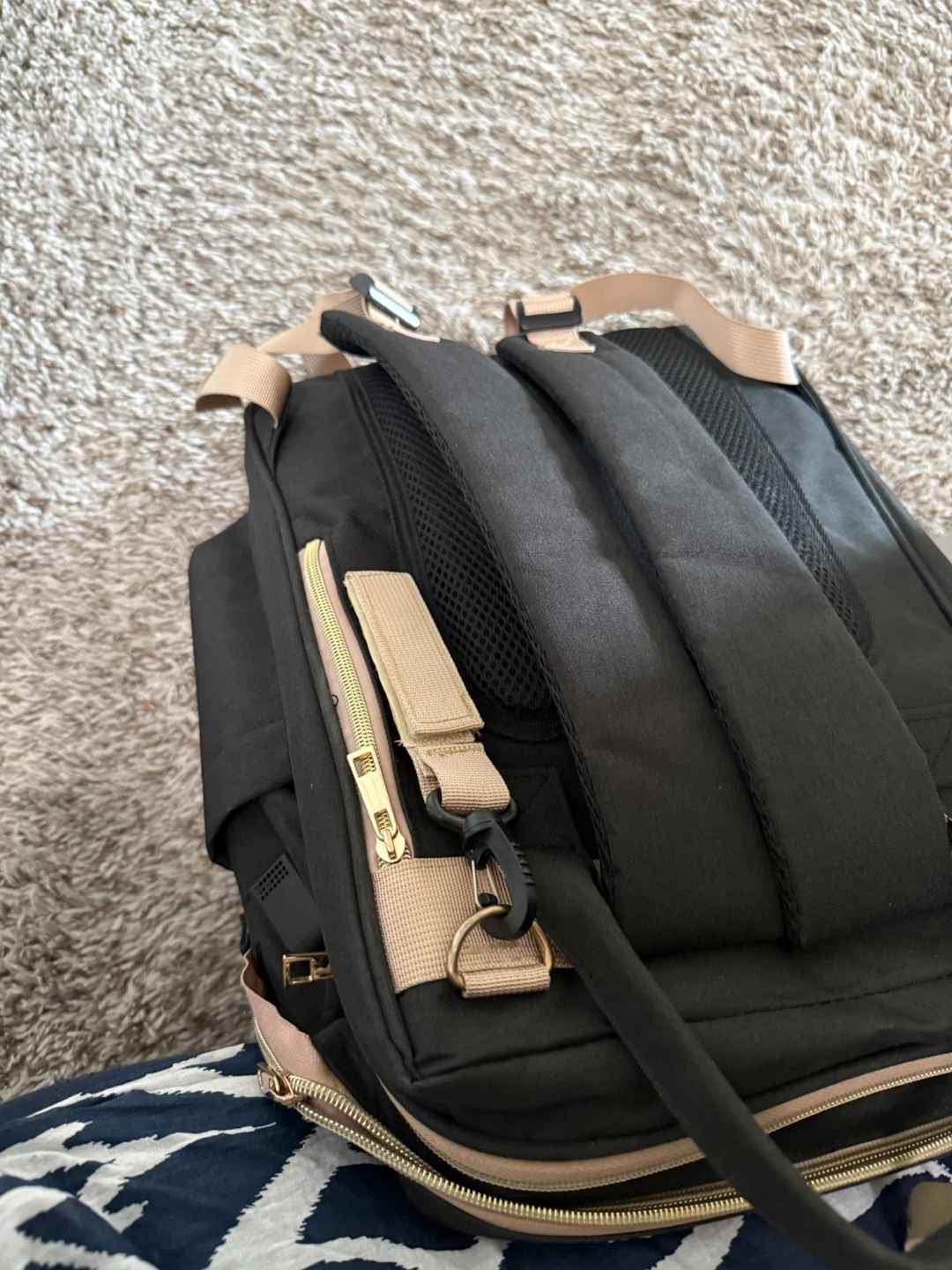 Black Diaper Backpack with Insulated Pockets - photo 4